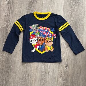 EUC Paw Patrol Navy and Yellow Long Sleeve Tee Size 3T